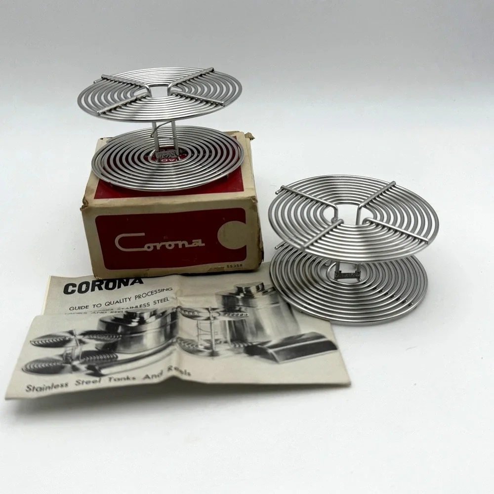 (2) Vtg Stainless Steel 35mm Film Reel 36 EXP 35MM Dark Room Japan - Unused
